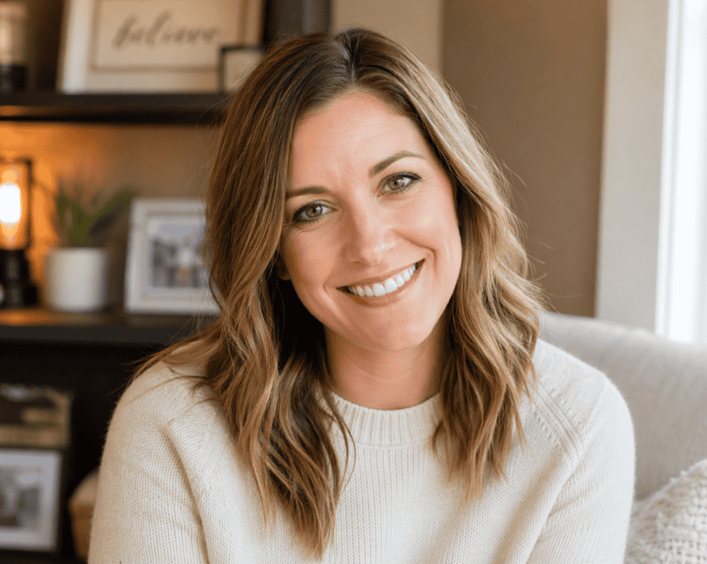 Sarah Mitchell smiling warmly, showcasing her friendly personality at Gift Roots.