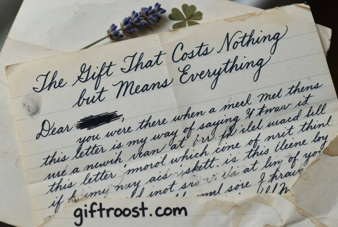 Personalized handwritten letter with gift message for Mother's Day.