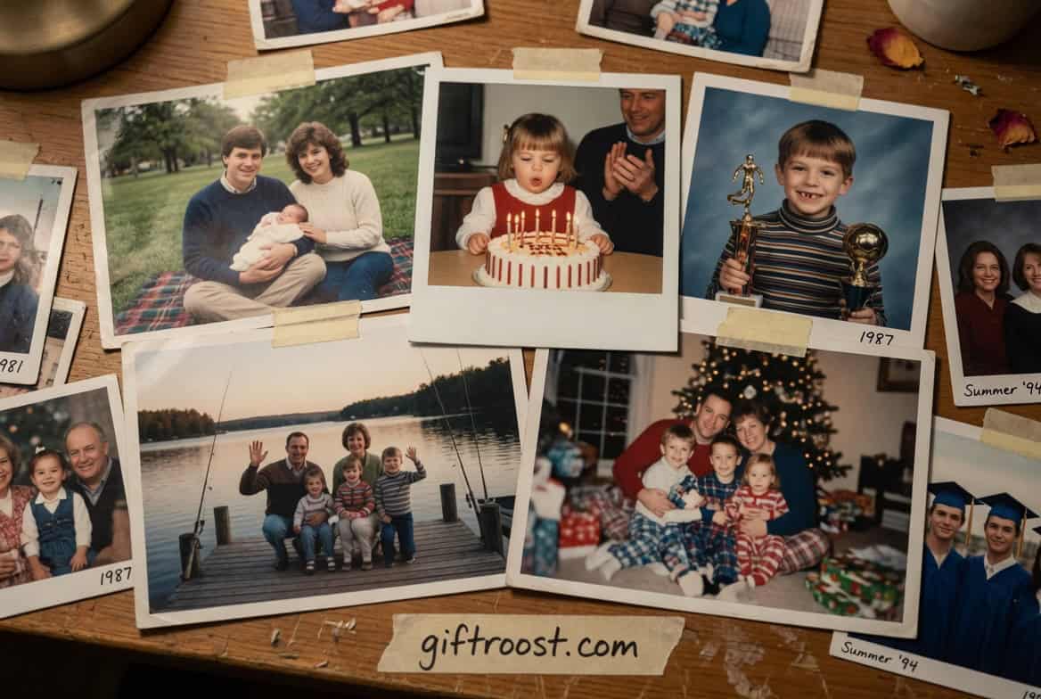 Vintage family photos capturing joyful moments and celebrations.