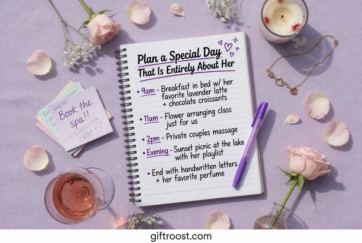 Planner for Mother's Day gift ideas with personalized activities and notes.