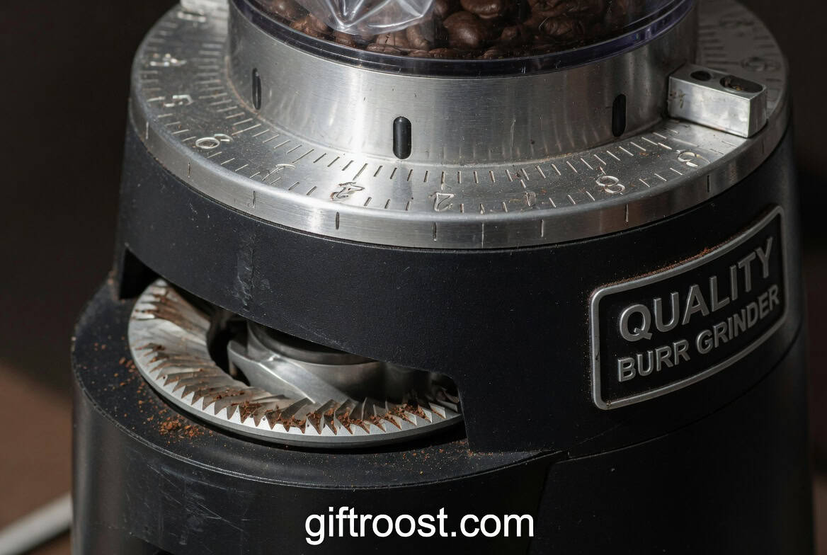 premium burr coffee grinder grinding fresh coffee beans for better flavor and aroma