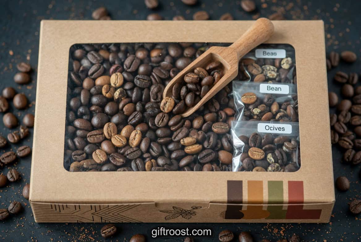 assorted whole bean coffee sampler pack from premium roasters for tasting different flavors