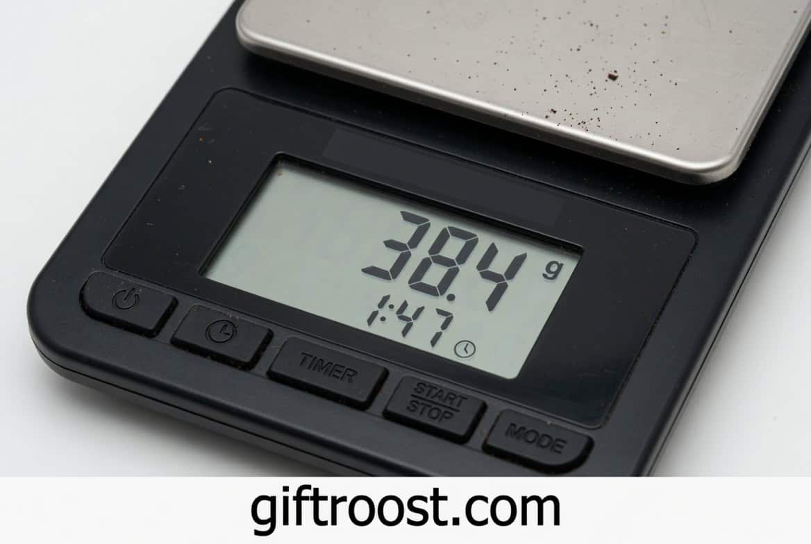 digital coffee scale with built-in timer for precise pour-over and espresso brewing