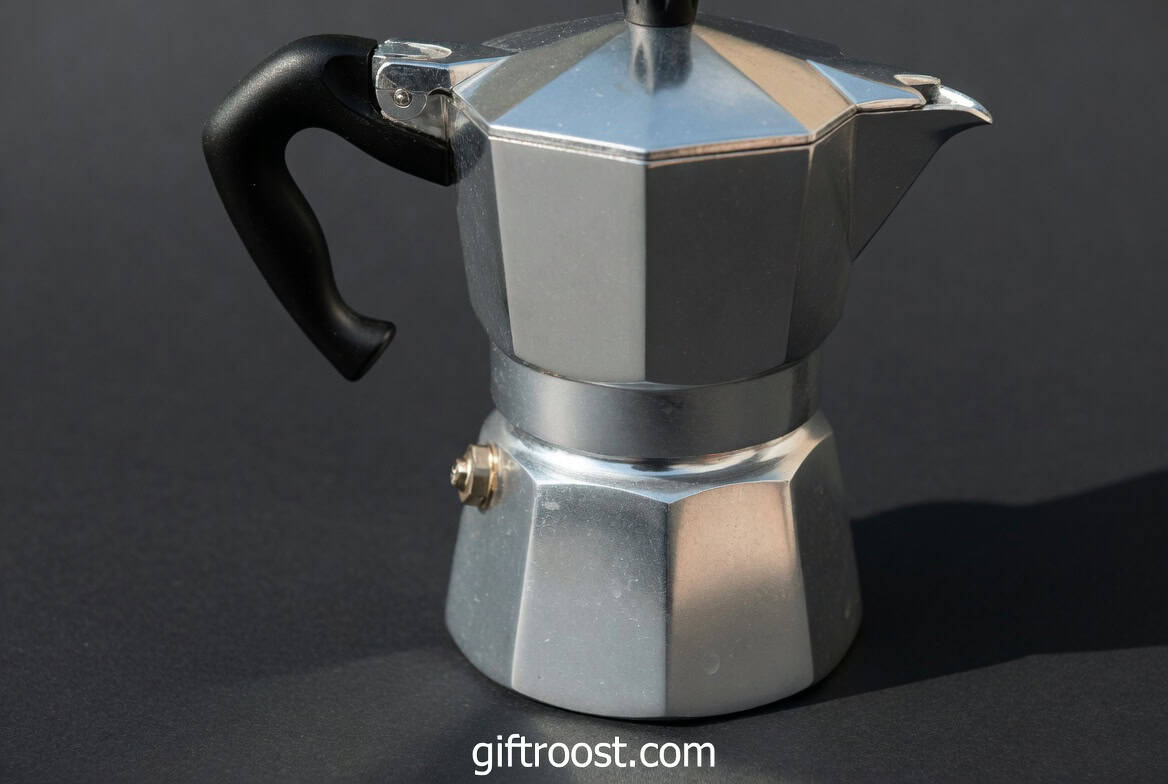 classic Bialetti moka pot brewing strong stovetop espresso in an Italian-style coffee maker
