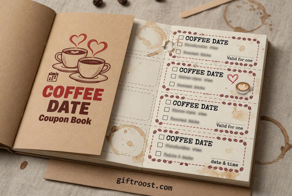 handmade coffee date coupon book offering thoughtful and personal coffee-themed experiences