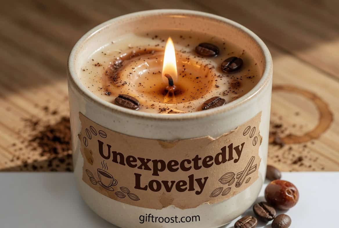 coffee-scented candle with rich aroma creating a cozy atmosphere for coffee lovers