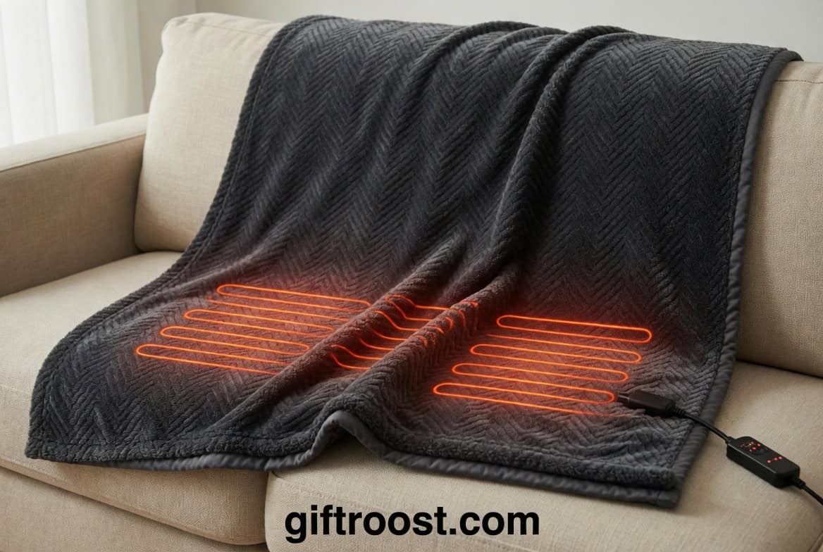 soft heated throw blanket providing warmth and comfort for cozy evenings at home