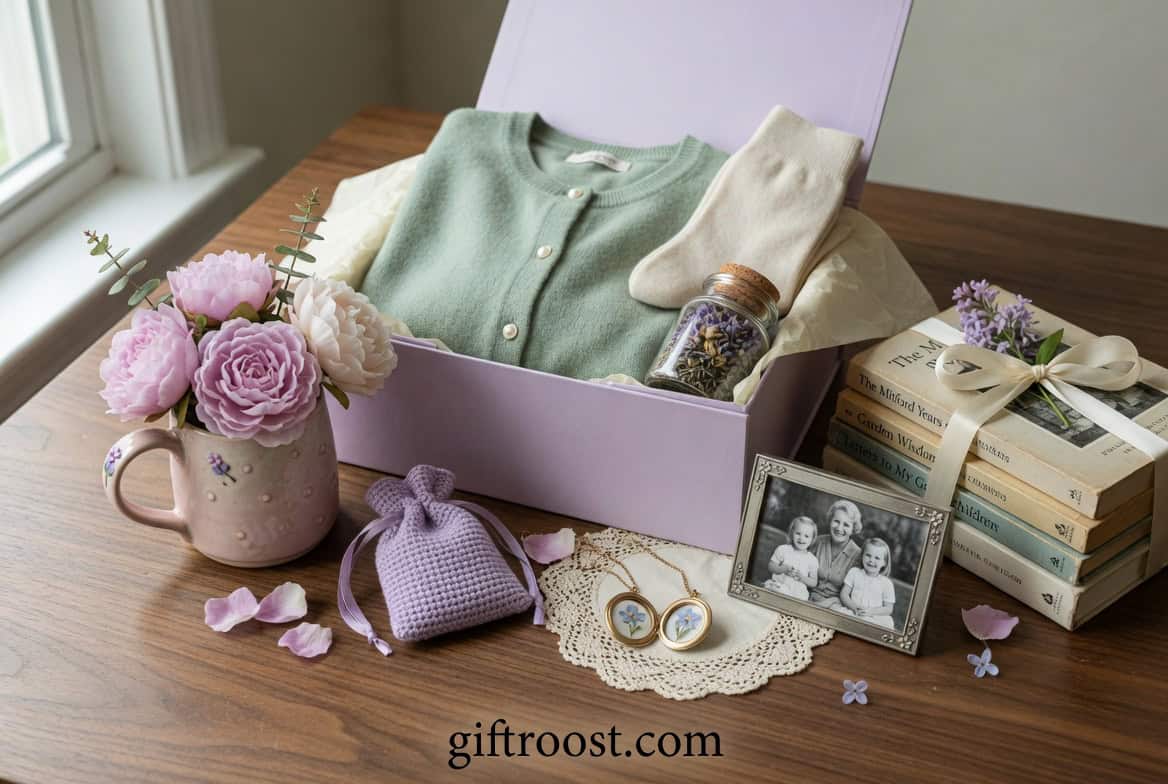 custom photo book filled with grandchildren pictures creating a meaningful keepsake for grandma