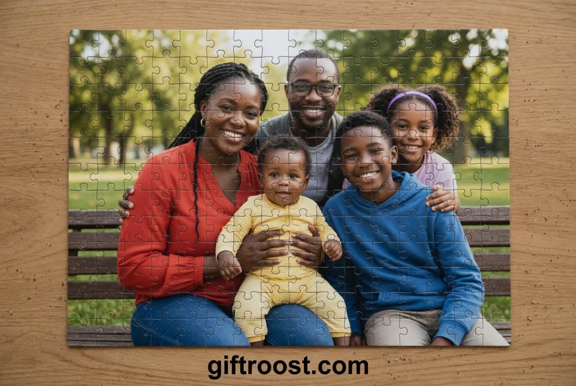 personalized photo puzzle family gift for grandma activity