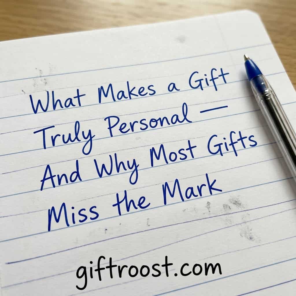 Handwritten note on paper with a pen, showcasing personalized Mother's Day gift ideas.