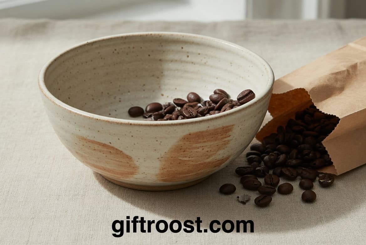 ceramic latte bowl with premium coffee gift set