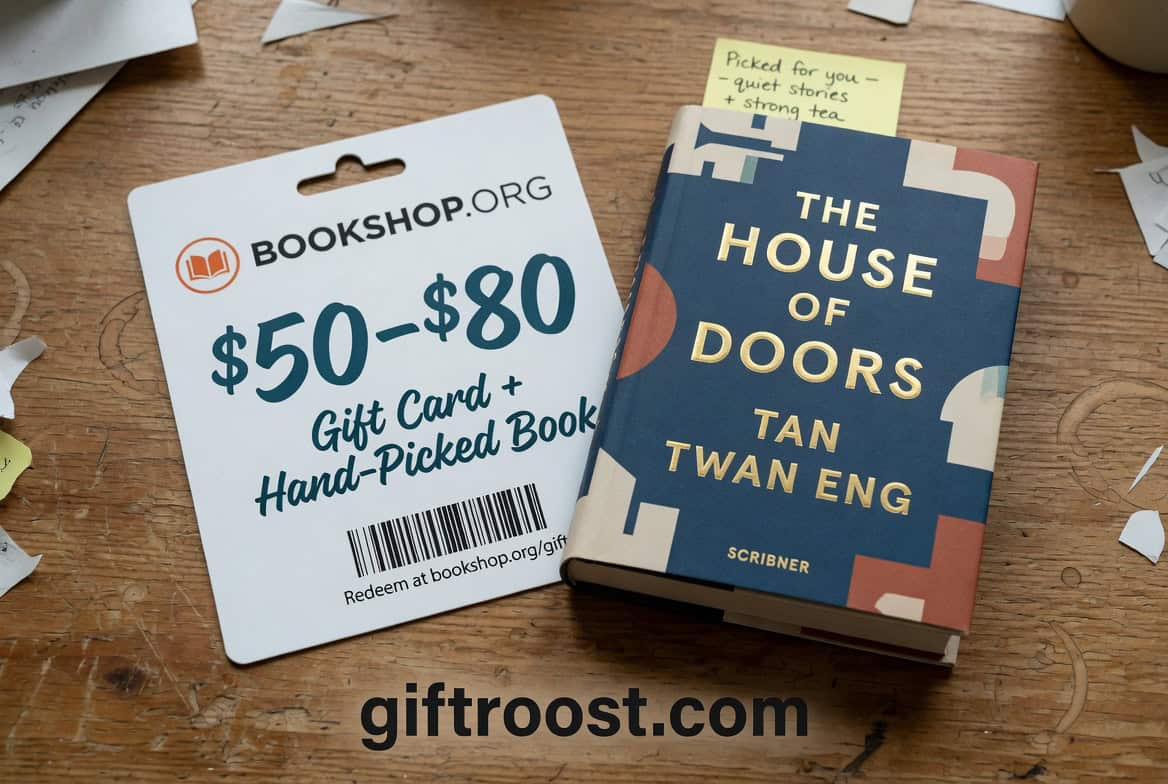 bookstore gift card with hand picked novel