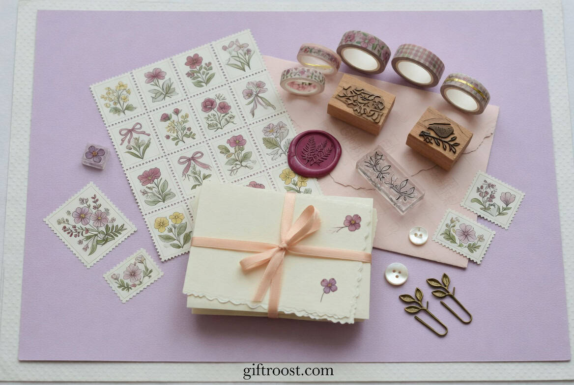 stationery set with stamps gift for grandma letter writing